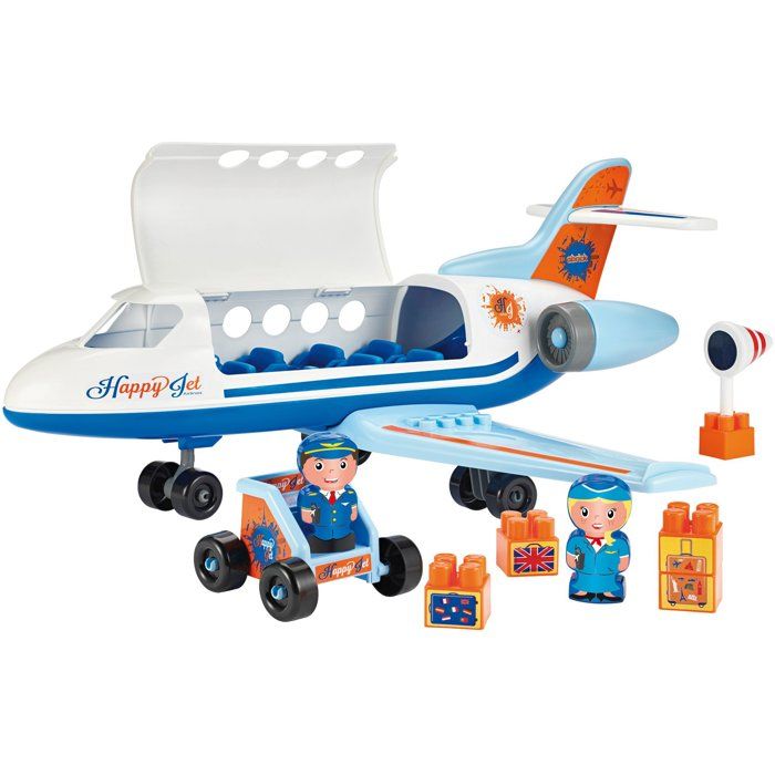 Ecoiffier Avion Abrick - Jouet 1er âge - Garçon & fille - A partir de 18 mois - Fabrication Française Gris pour garçon