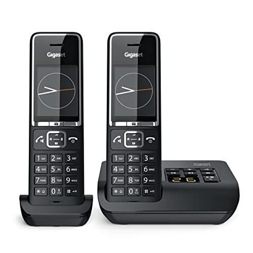 Gigaset Téléphone Cordless - Comfort 550A Duo - 2 combinés - Affichage large - Autonomie 12h Noir