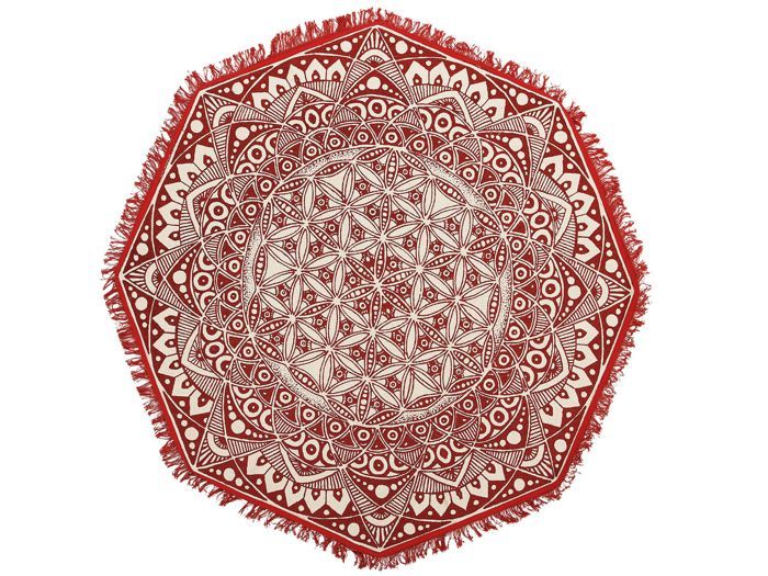 Beliani Tapis MEZITILI Rouge 120 cm Coton