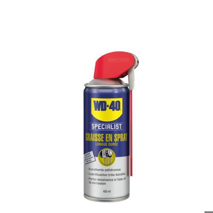 Wd40 Graisse en spray longue durée 400 ml - 33217, gel adhérent pour pièces métalliques