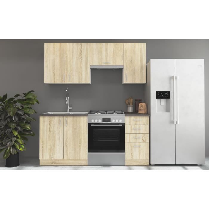 Cuisine complete SARA - Décor chene sonoma - L180 cm