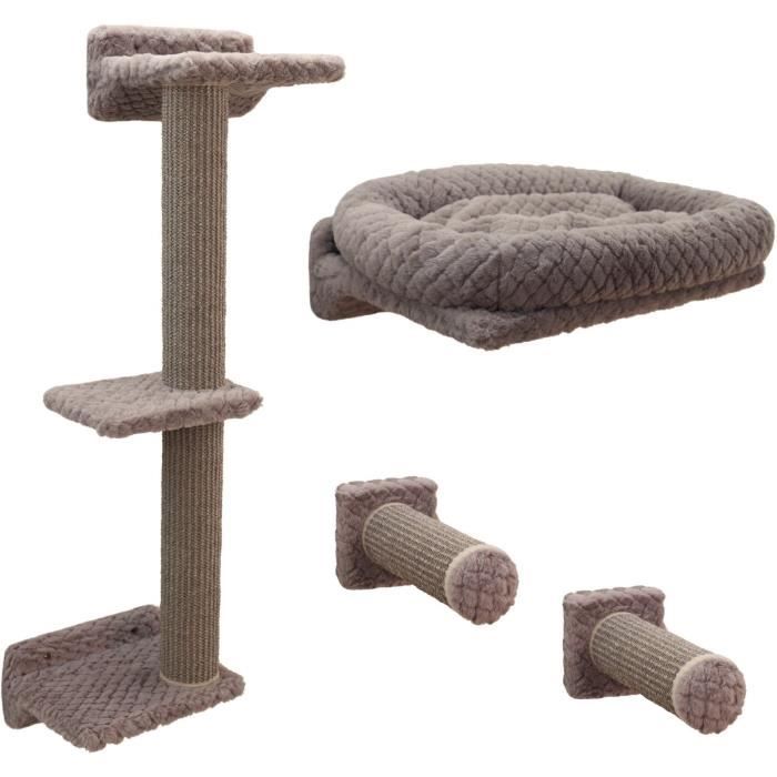 Kerbl Mur d'escalade pour chats - MONTE ALPI - 8 pieces - Gris - Tour d'escalade