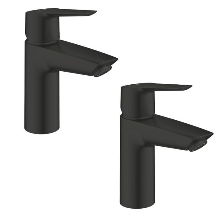 Grohe Lot de 2 mitigeurs lavabo Start ouverture eau froide noir S