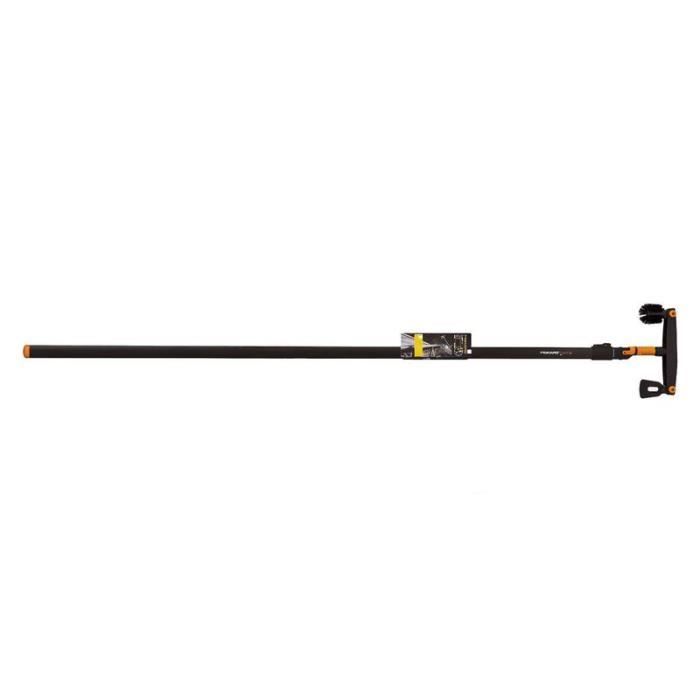 Fiskars QuikFit™ Nettoyeur de gouttière + QuikFit™ Manche télescopique L - SET 1001425 Noir