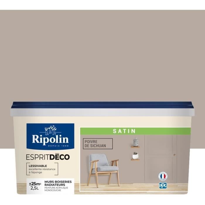 Ripolin Peinture murale pour toutes pièces - Poivre du sichuan satin - 25 L