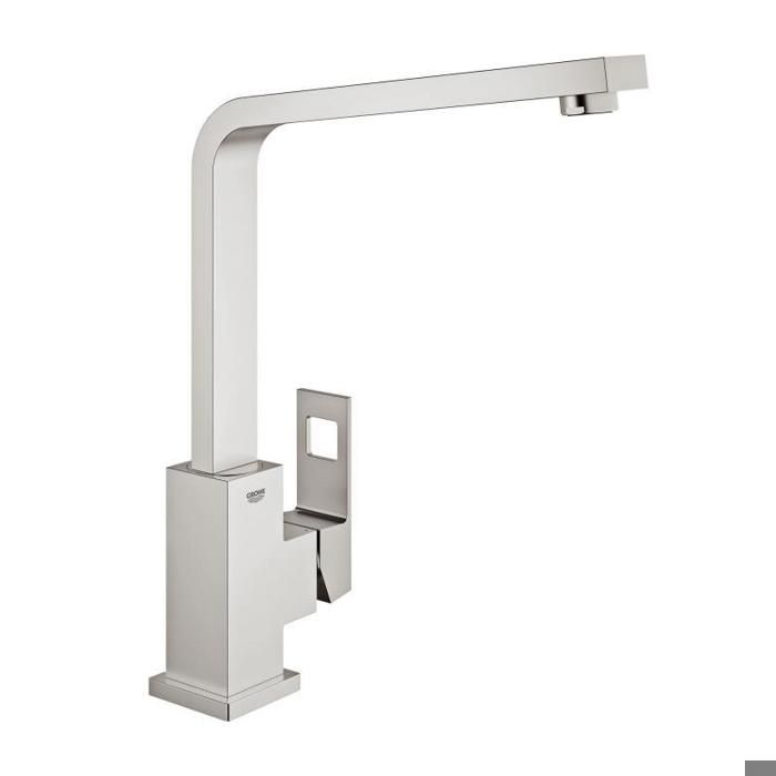 Grohe Eurocube Mitigeur monocommande dévier avec bec pivotant Inox Brossé (31255DC0)