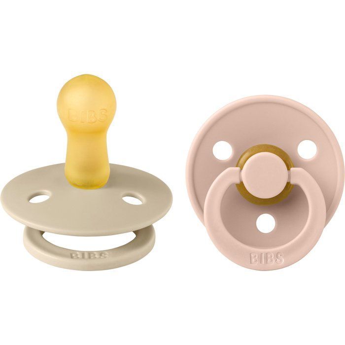 Bibs Tétine Colour Caoutchouc Naturel Vanilla Blush Taille 2 6-18 Mois Lot De 2