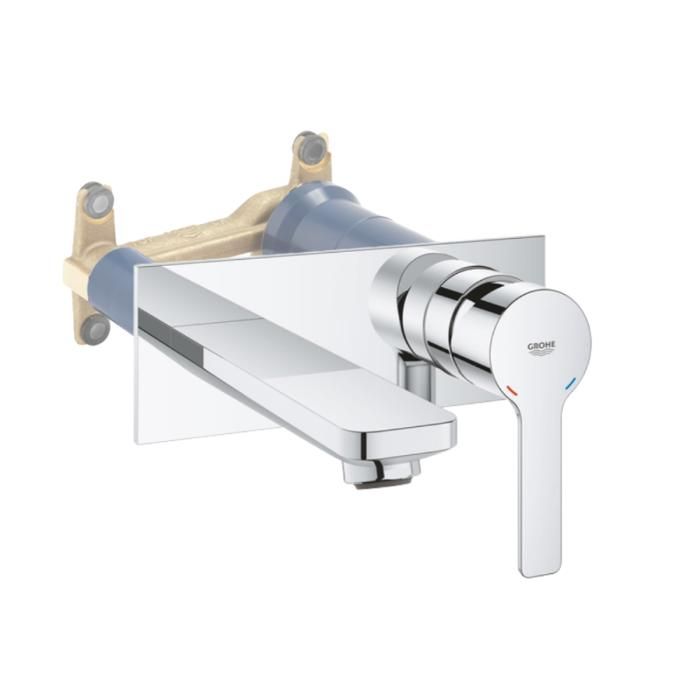Grohe Robinet lavabo mural Lineare M Chromé + corps encastré