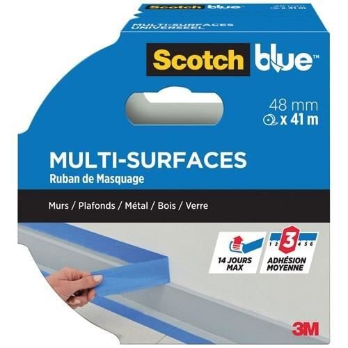Scotch Ruban de masquage - Multi-surfaces - Murs plafonds métal bois verre - 48 mm x 41 m