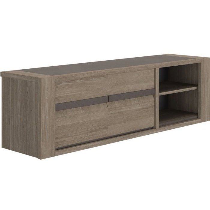Gami Meuble TV MARCEAU 190x48x57 cm imitation chene insert fonce