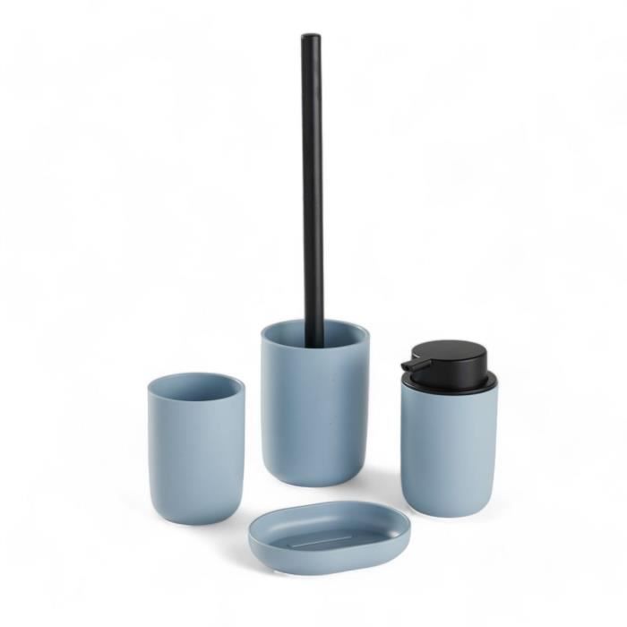Today Ensemble de 4 accessoires de SDB - UTILITY - Gobelet distributeur savon brosse WC