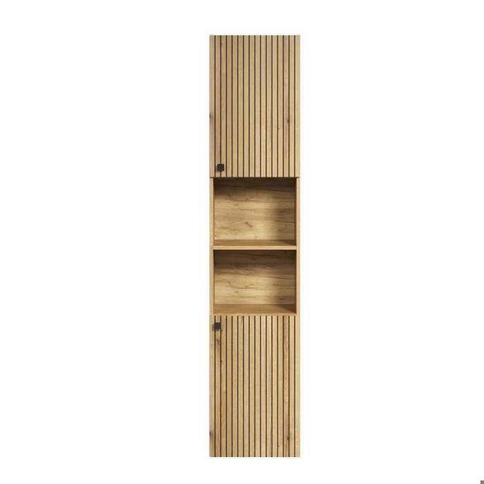 Calicosy Colonne de salle de bain rainurée 2 portes, 2 niches H186 cm - PUREBLISS