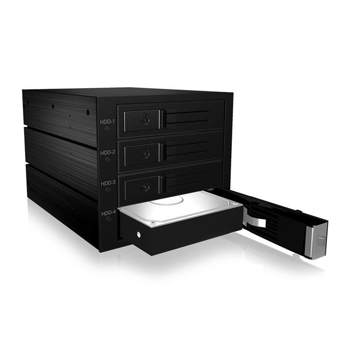 Icy Box Rack amovible IB-564SSK pour 4 disques durs 3.5 Serial ATA-SAS dans 3 baies 5.25