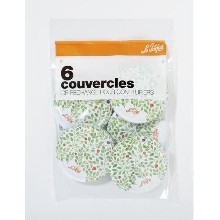 Le Parfait Lot de 6 couvercles pour pots à confiture