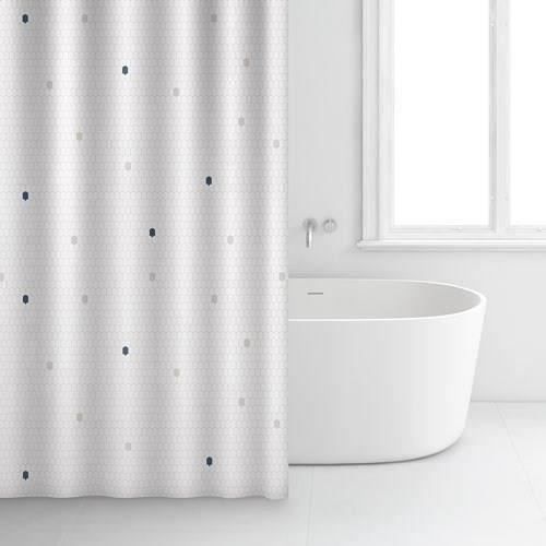 Rayen Rideau de douche - Blanc - Polyester - 180 x 200 cm