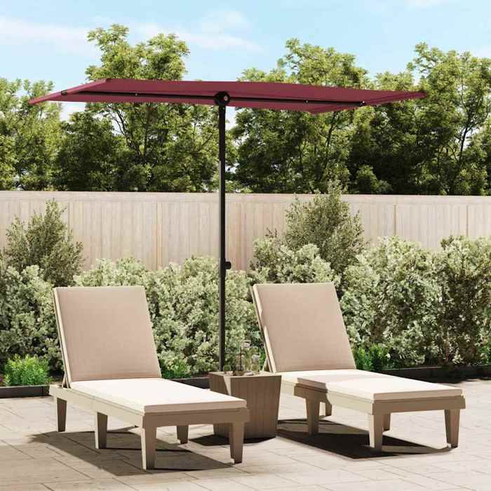 Vidaxl Parasol de Jardin avec Mât en Aluminium Pare-soleil de Patio Abri de Soleil Parasol de Terrasse Extérieur 2x1 5 m 47340