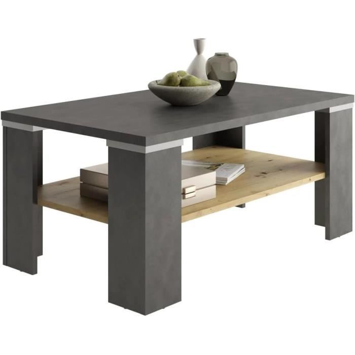 M24 Table basse - Décor Matera et chene Artisan - L100 x H46 x P60 cm - Fabriqué en Allemagne
