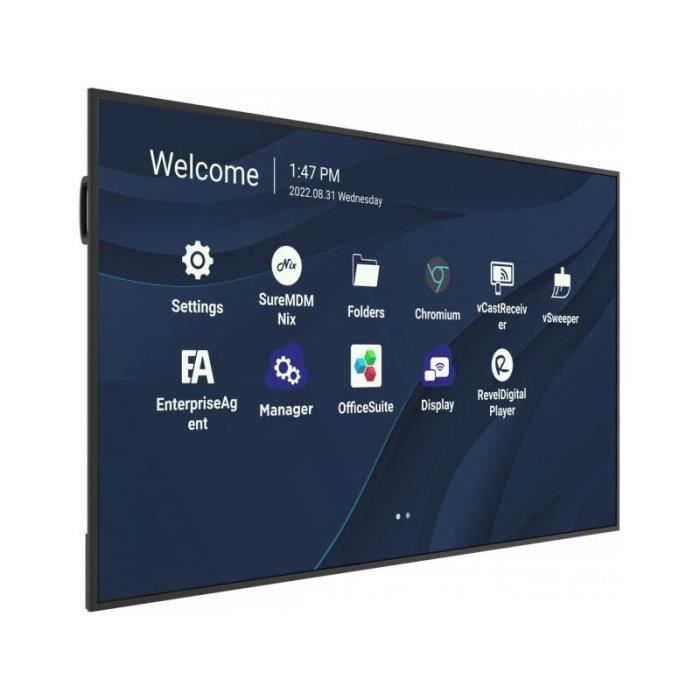 Viewsonic CDE7530 - 75 CDE30 Series écran LCD rétro-éclairé par LED - signalisation numérique - avec lecteur multimédia SoC intégré - 4K UHD (2160p) 3840 x 2160 - Direct LED