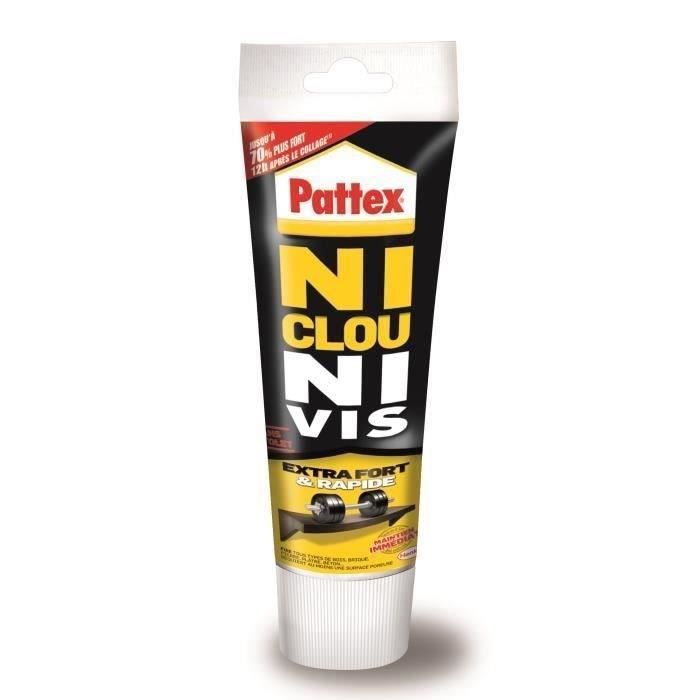 Pattex Ni Clou Ni Vis Extra Fort (tube de 260 g) – Colle de fixation à maintien immédiat – Rapide pour usage intérieur
