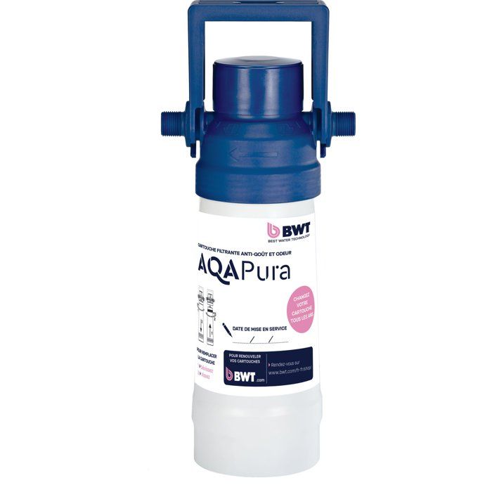 BWT Filtre sous-évier - AQA-PURA - Retenue partielle des PFAS - Capacité 10.000 L / 1 an - Kit complet