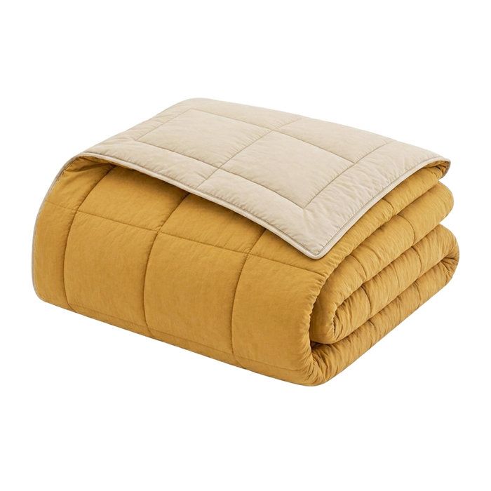 Toison D'or CALGARY - Couette Chaude Microfibre - 400gr/m² - Miel & Galet - 220 x 240 cm