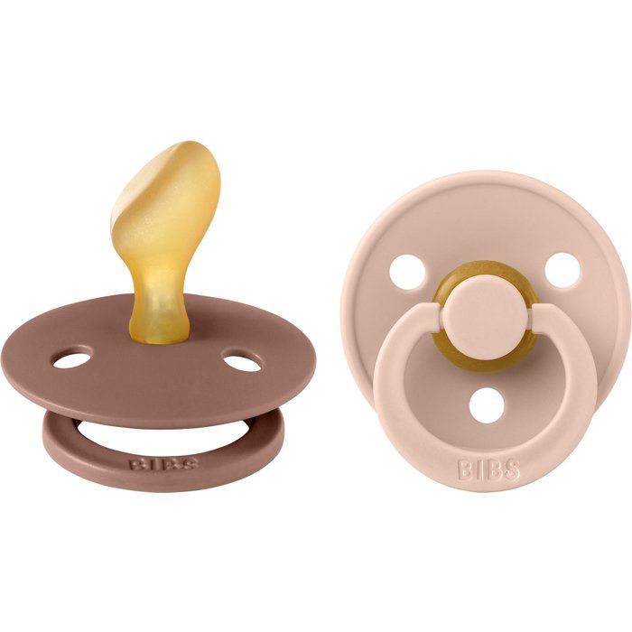 Bibs Sucette bébé - Colour - Embout anatomique - Pack de 2 - Caoutchouc naturel - Taille 2 Blush Woodchuck