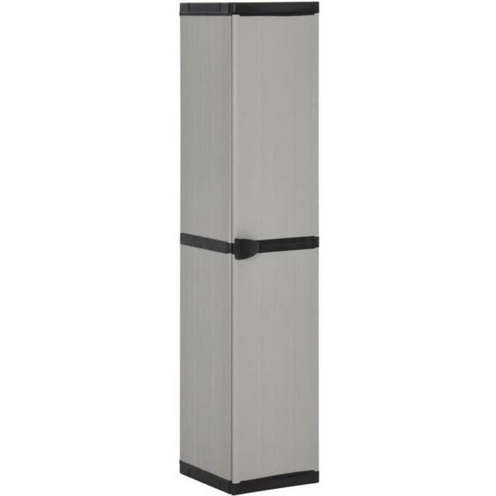 Vidaxl Armoire de rangement - 340985 - Gris/noir - 3 étagères - 34x40x168cm
