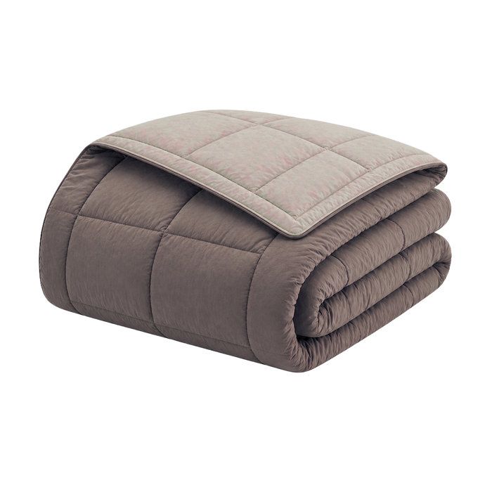 Toison D'or HUDSON - Couette Légère Microfibre - 200gr/m2 - Taupe & Lin 140 x 200 cm