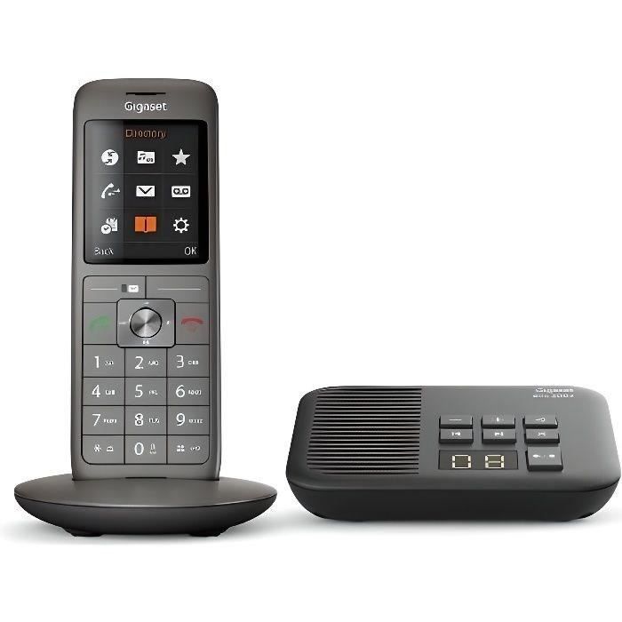 Gigaset Téléphone Fixe CL 660 A Anthracite - Répondeur écran couleur rétroéclairé et finition haut de gamme Gris