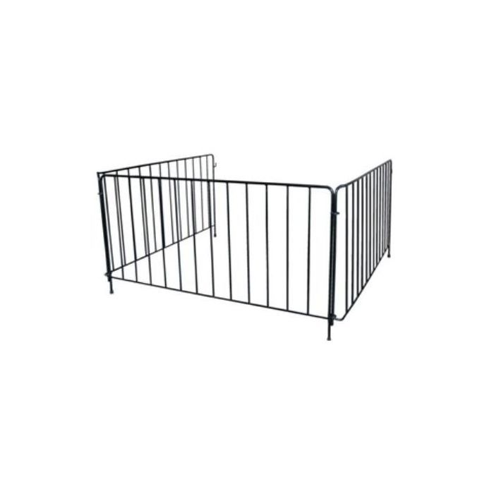 Aduro Barrière pare-feu cheminée - 110 x 110 x 60 cm - 3 panneaux en métal laqué noir pour la protection des