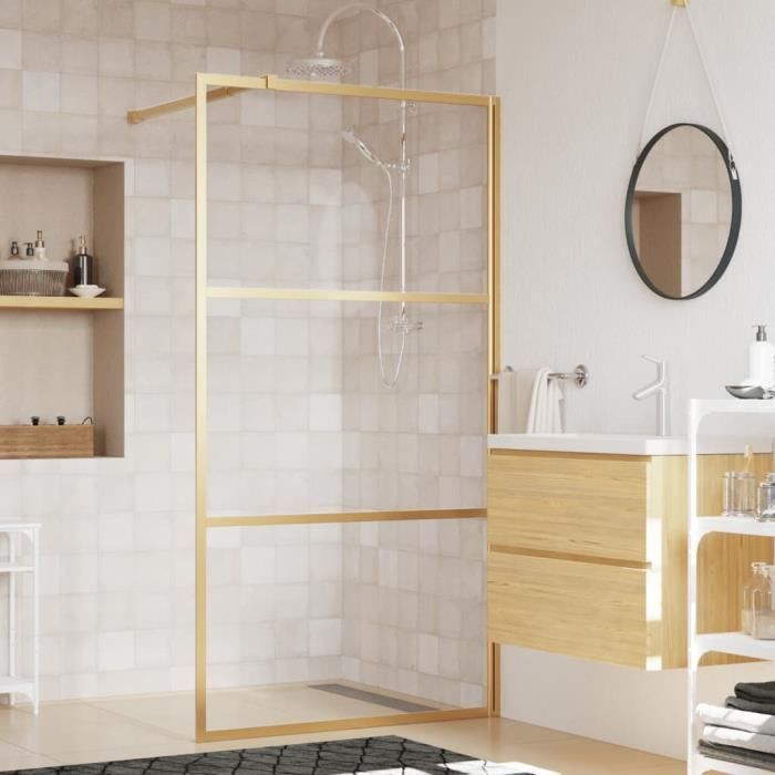 Vidaxl Paroi de Douche 115x195 cm Or