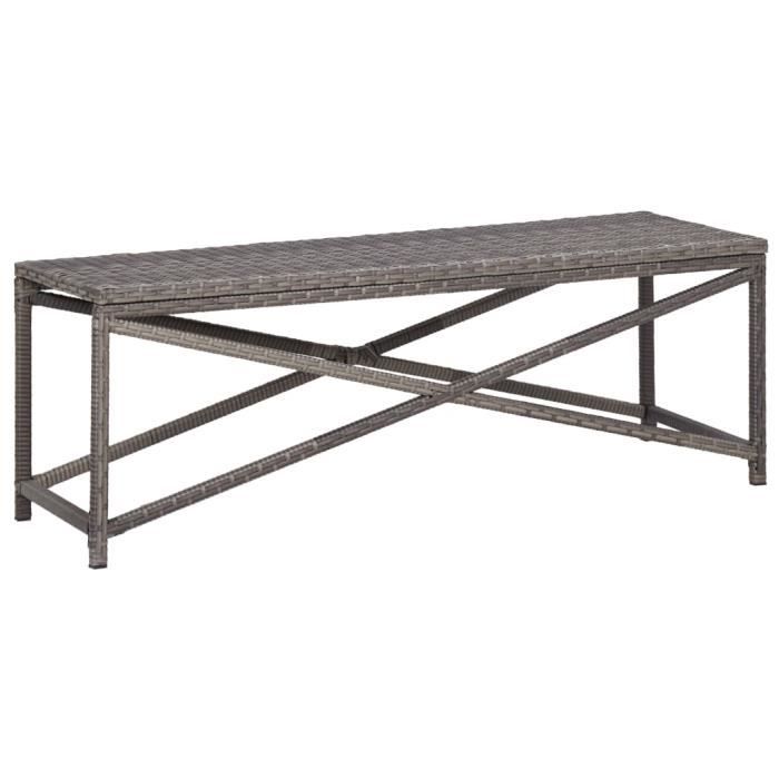 Vidaxl Banc de jardin 120 cm Résine tressée Gris 46211