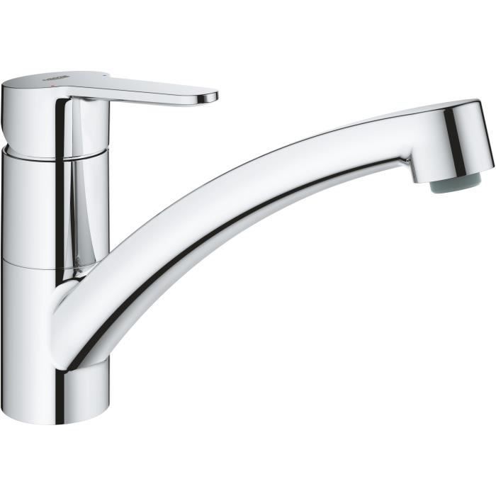 Grohe Mitigeur évier Start Eco - Chromé - Bec bas - Métal