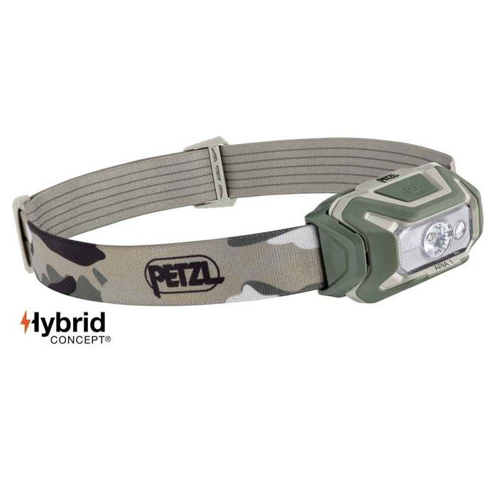 Petzl Lampe frontale - ARIA 1 RGB - 375 Lumens - Portée 70 m - Autonomie max 110 h - Alimentation 3 piles AAA/LR03 Vert