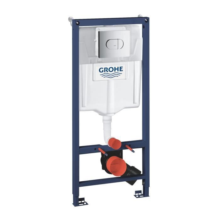 Grohe Bâti Support WC Solido 3 en 1 1 20m Bâti Support Encastré Plaque de Commande double boutons Réservoir 6-9 Litres