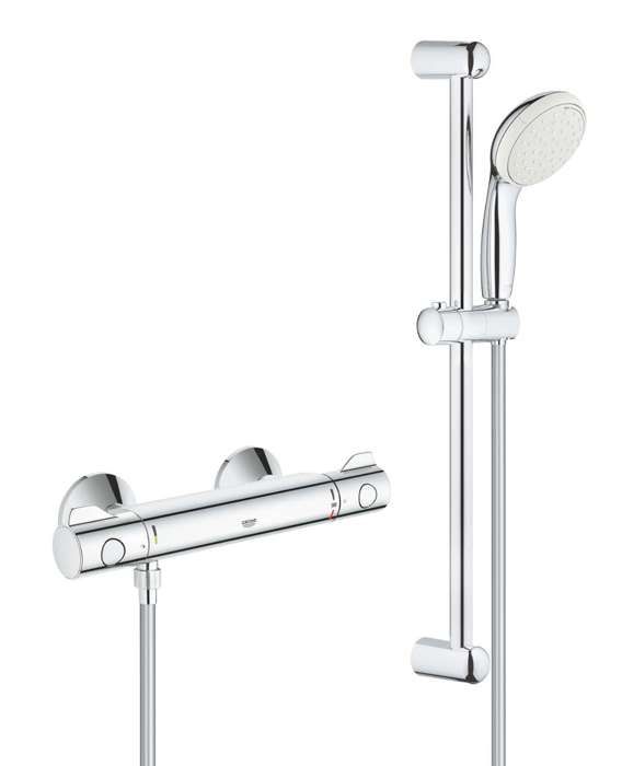 Grohe Ensemble de douche Grohtherm 800 - Mitigeur thermostatique - 2 jets