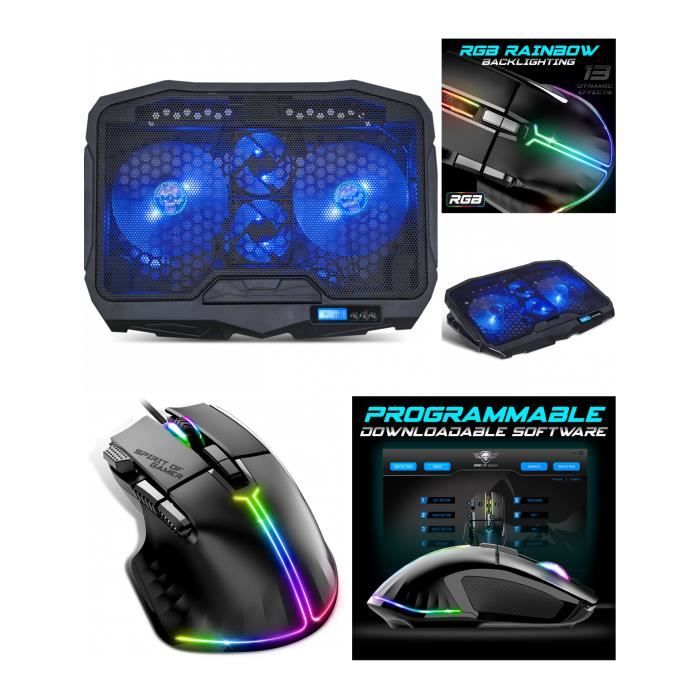 Spirit OF Gamer AIRBLADE 600 - Compatible 17 pouces - 2 ports USB - LED