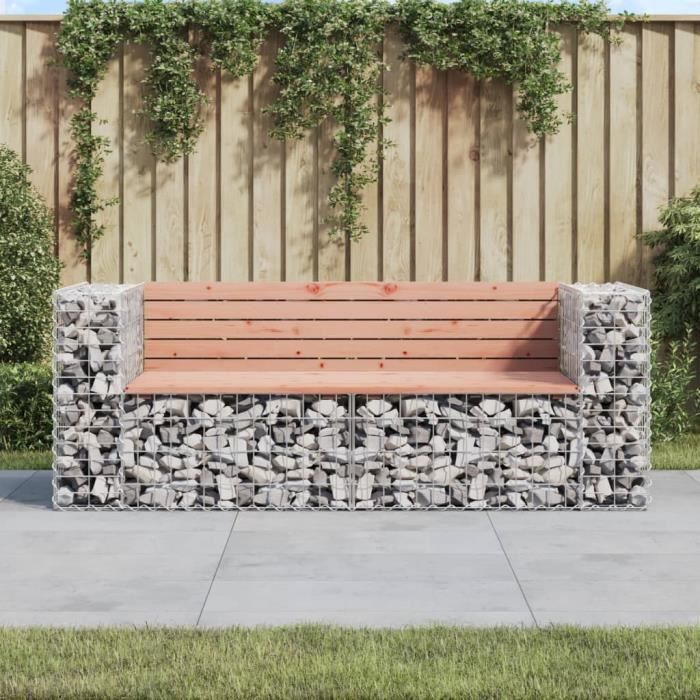 Vidaxl Banc de jardin design gabion 184x71x65 5 cm bois massif douglas 3196237