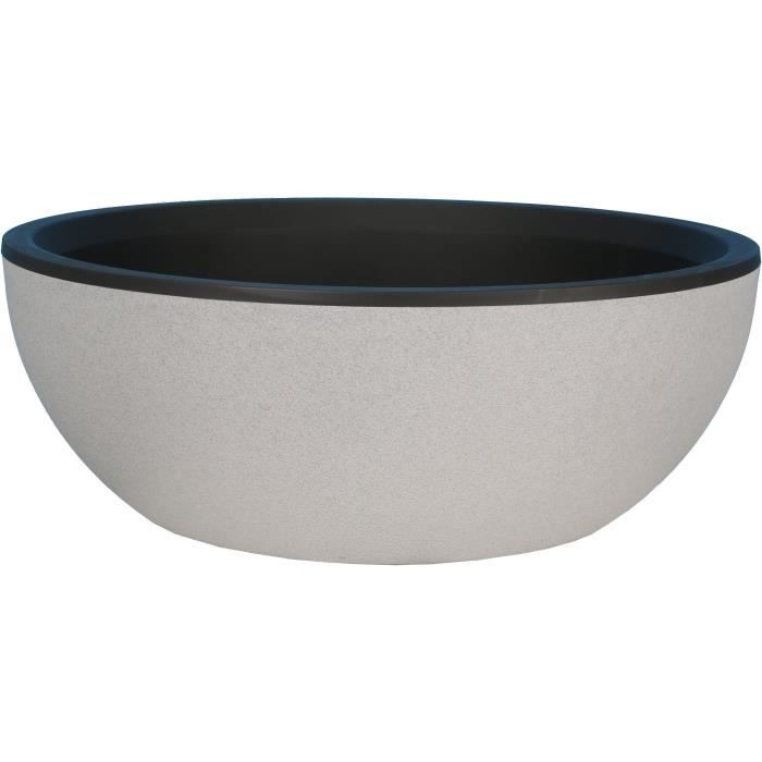 Riviera Coupe pot de fleurs - Granit - D40 H15 cm - 12 L - Stone