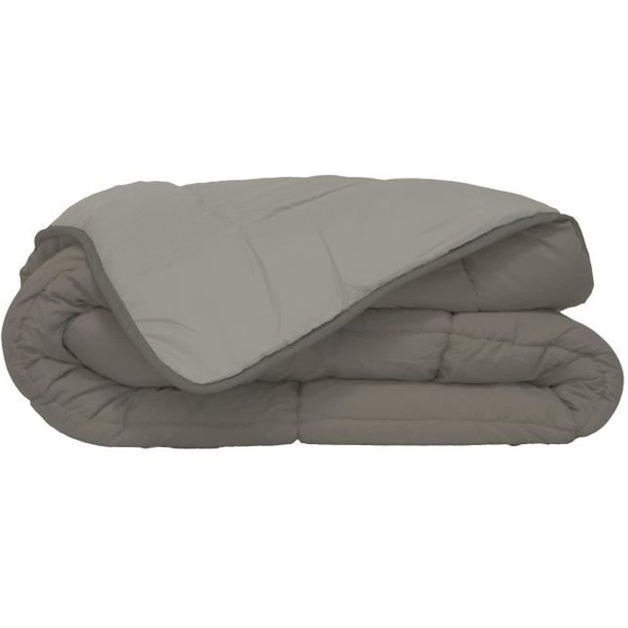 Toison D'or CALGARY - Couette Chaude Microfibre 400gr/m² - Taupe & Lin - 220 x 240 cm