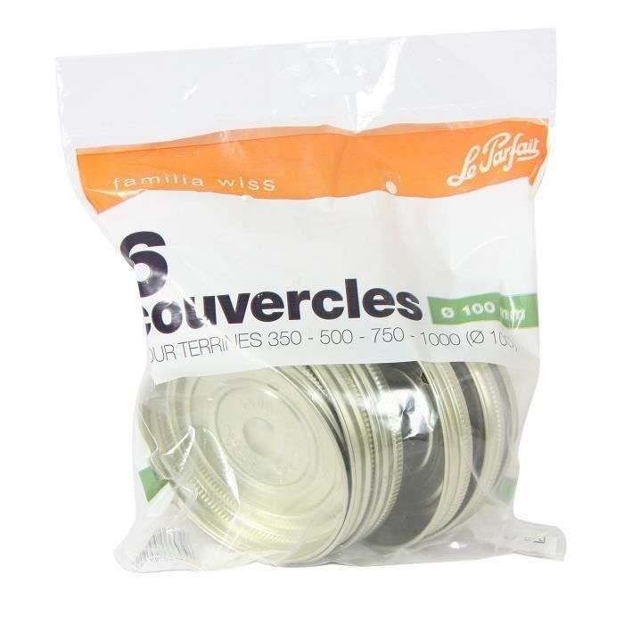 Le Parfait Sachet de 6 couvercles Familia Wiss 10 cm