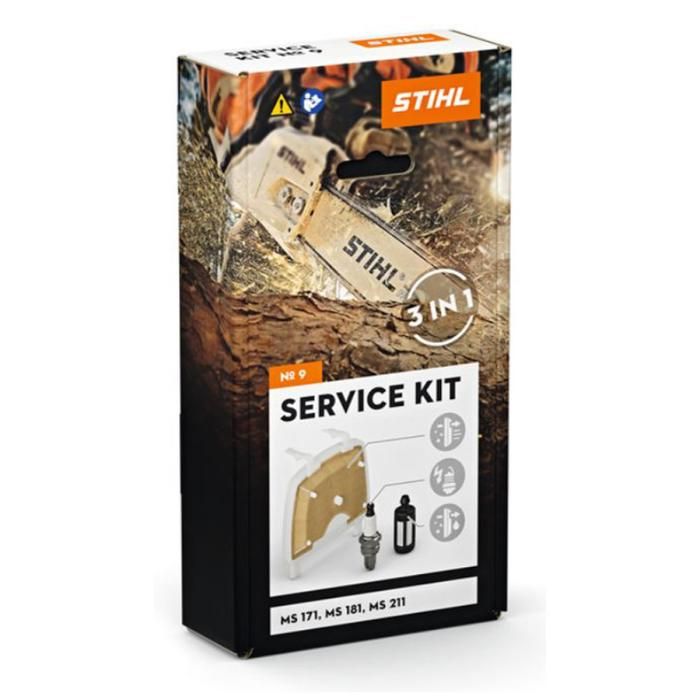 Stihl Kit d'entretien tronçonneuses MS 171, MS 181, MS 211 – Contient filtre à air, filtre carburant, bougie d'allumage – 11390074100