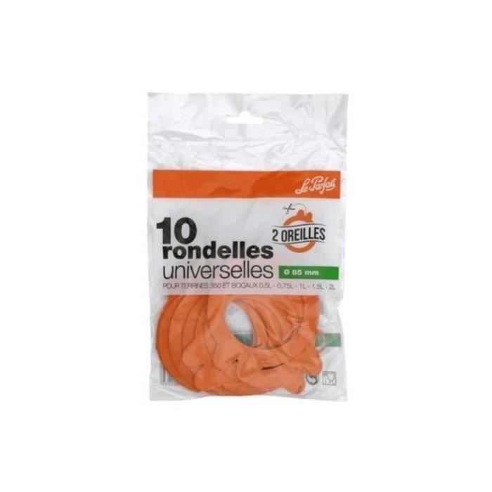 LE Parfait Rondelles universelles - 10 pièces - Caoutchouc 100% - 85 mm - Ouverture facile