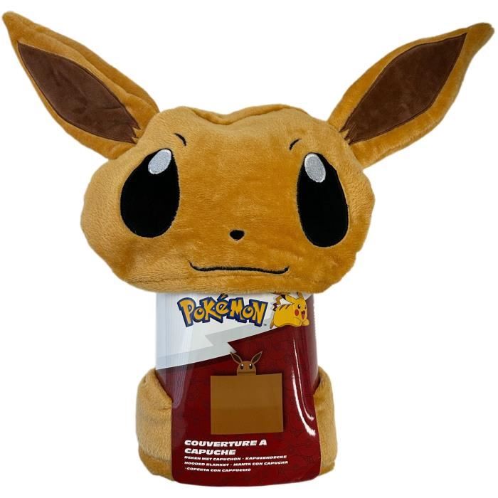 Pokemon Plaid polaire a capuche 3D - Evoli - 120 x 150 cm