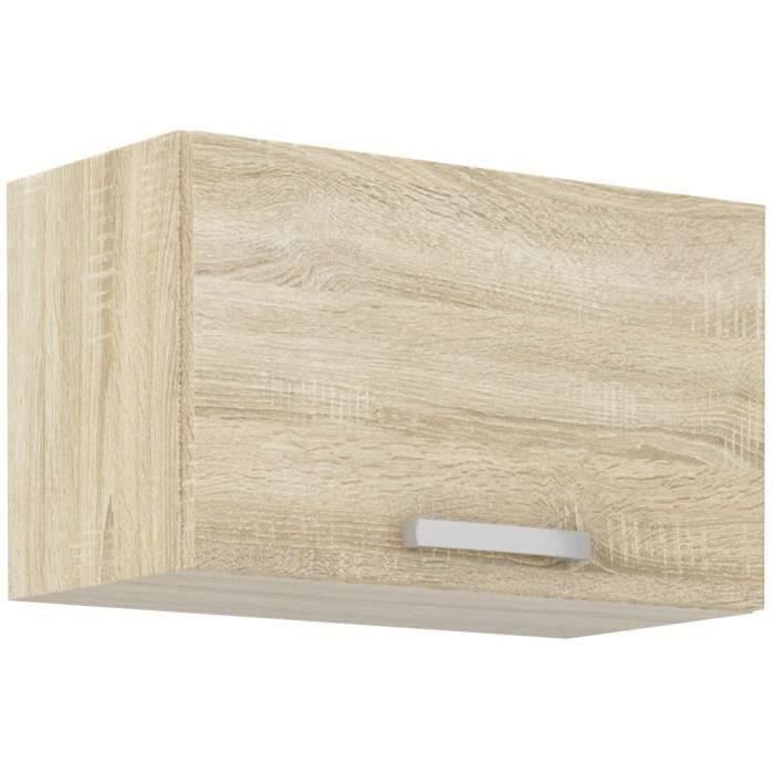 Meuble hotte porte basculante - Décor chêne sonoma - L 60 x 31 6 x H 36 cm - LASSEN