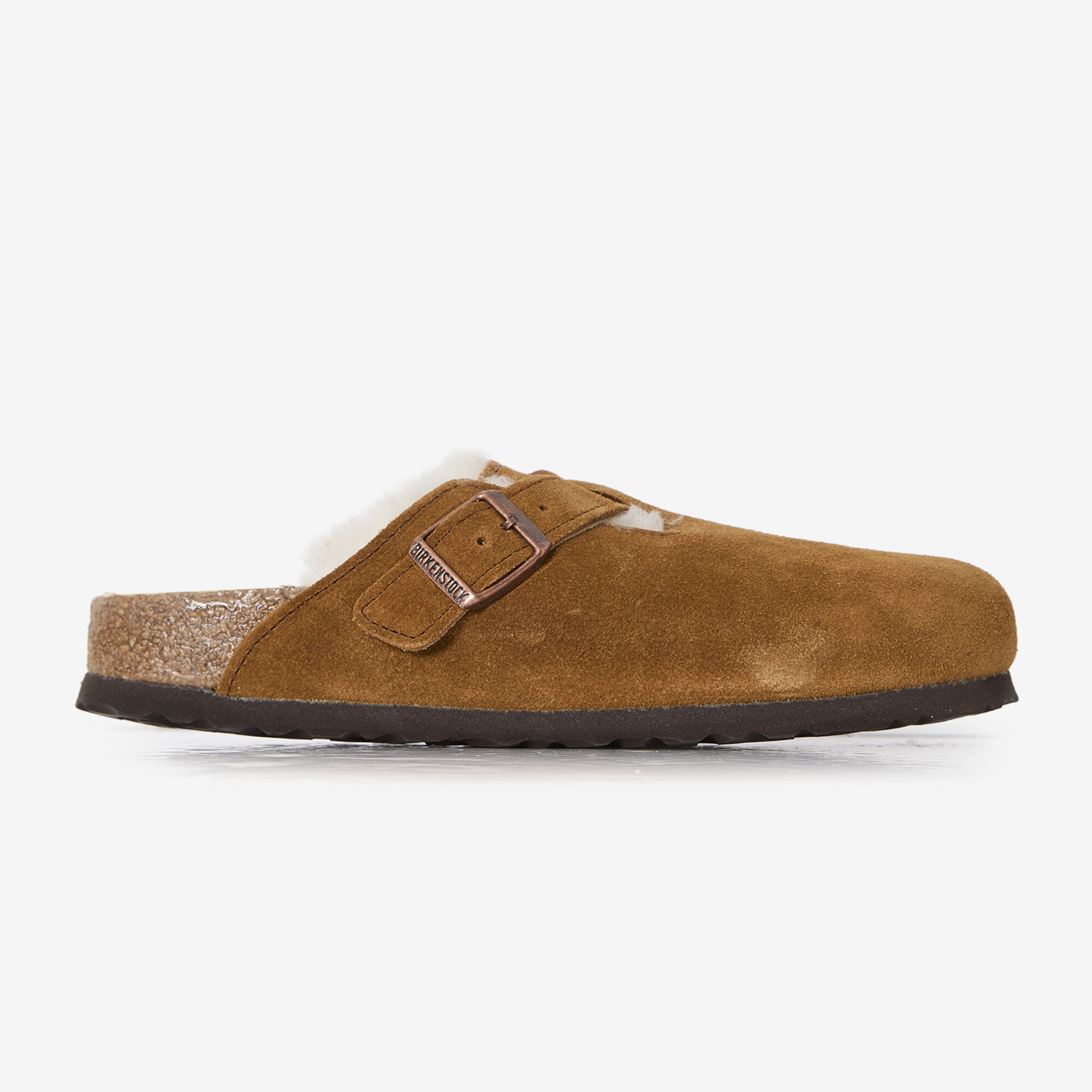Birkenstock Boston Sabots Doublés De Fourrure Vison-Fauve 1001141 pour femme