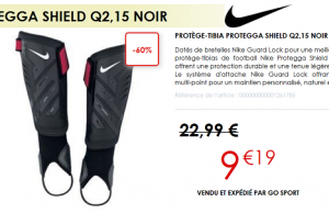Protège-Tibias Nike Shield à 13.98 € au lieu de 22,99 € (livraison incluse)
